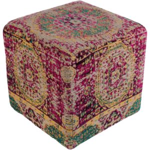 Lilac Rose and Saffron Amsterdam Pouf by Surya