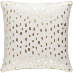 Metallic-Gold and Ivory Glyph Pillow by Surya