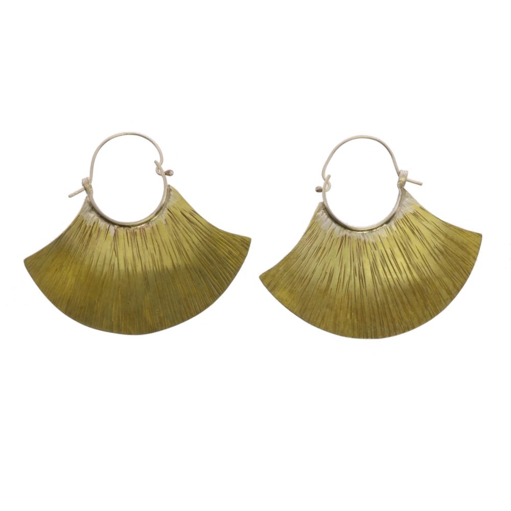 Brass Fan Earrings by Ora Ten - Image 3