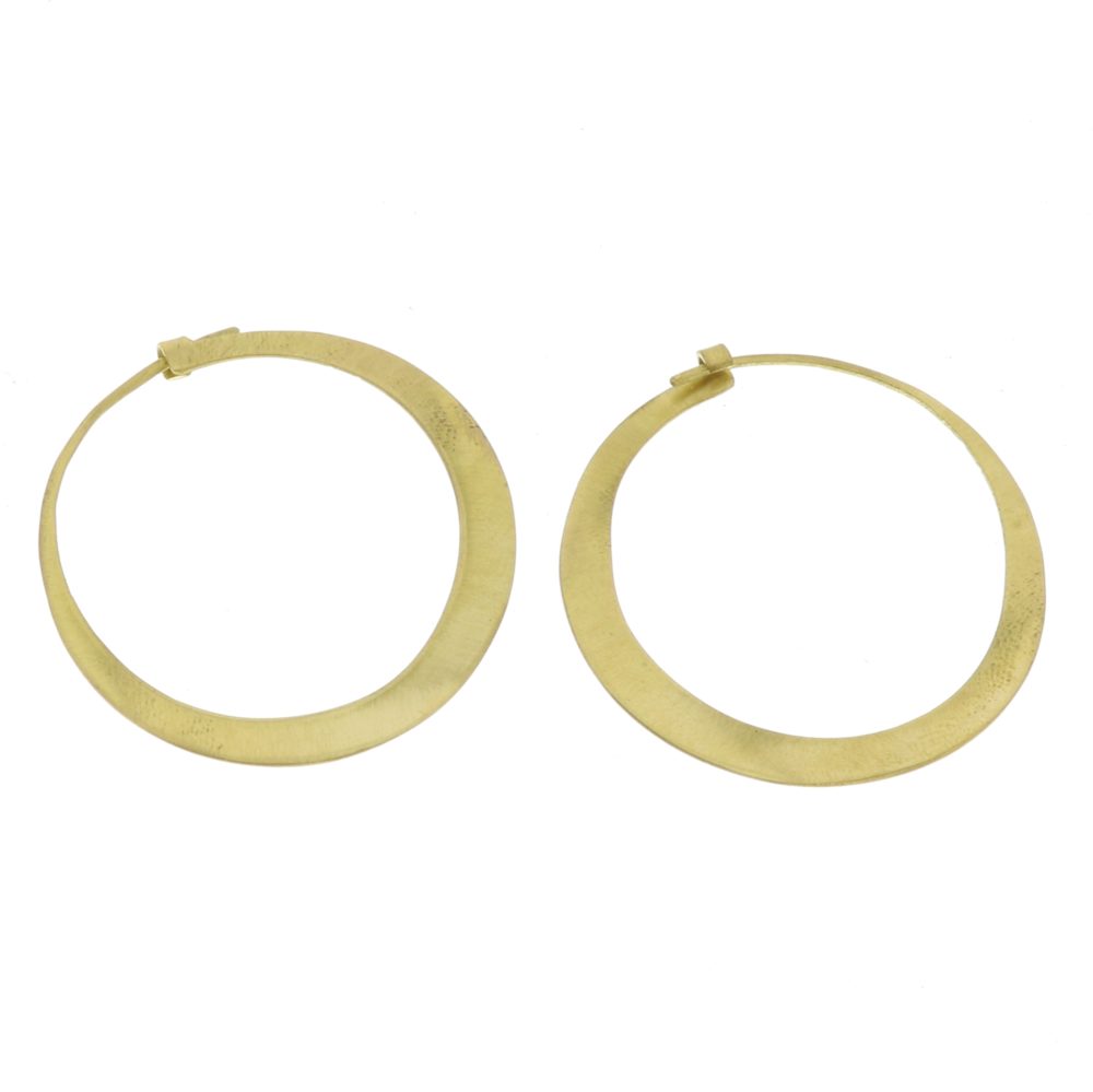 Small Brass Hoop Earrings by Ora Ten - Image 3