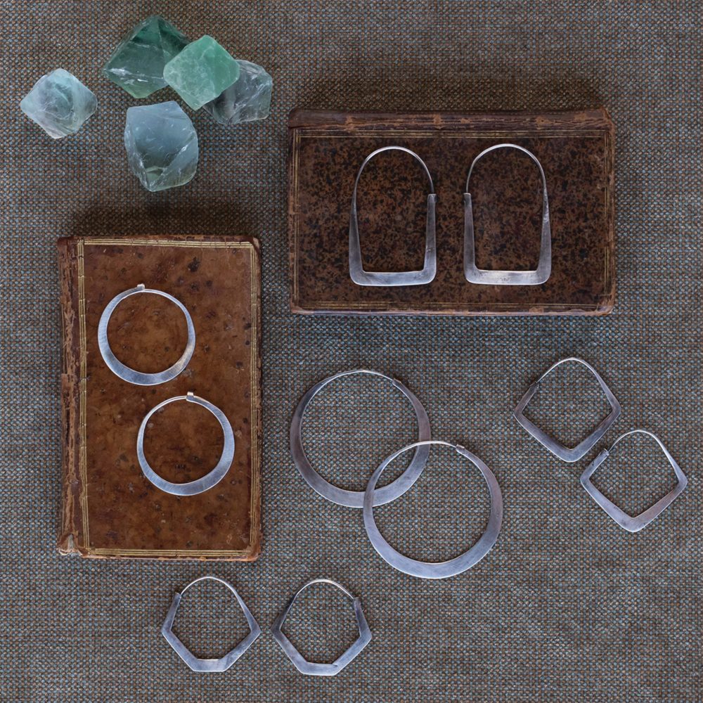 Small Silver Hoop Earrings by Ora Ten - Image 2