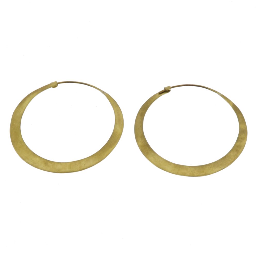 Large Brass Hoop Earrings by Ora Ten - Image 3