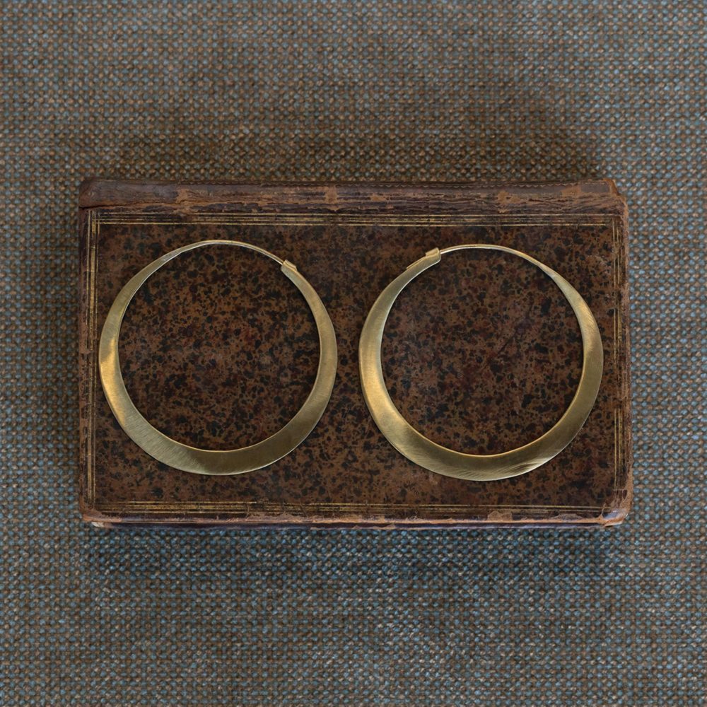Large Brass Hoop Earrings by Ora Ten