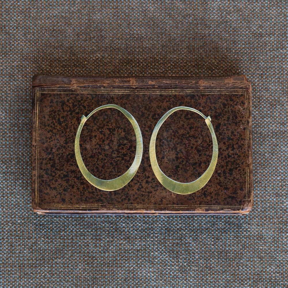 Large Brass Oval Earrings by Ora Ten