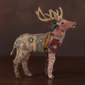 Small Deep Brown Bavarian Forest Stag Standing by HomArt