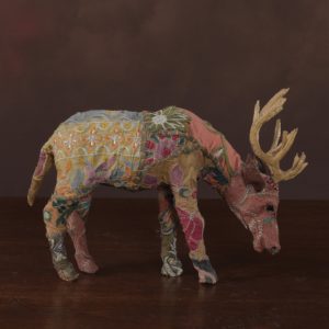 Small Deep Brown Bavarian Forest Stag Grazing by HomArt