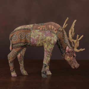 Large Deep Brown Bavarian Forest Stag Grazing by HomArt
