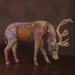 Extra Large Deep Brown Bavarian Forest Stag Grazing by HomArt