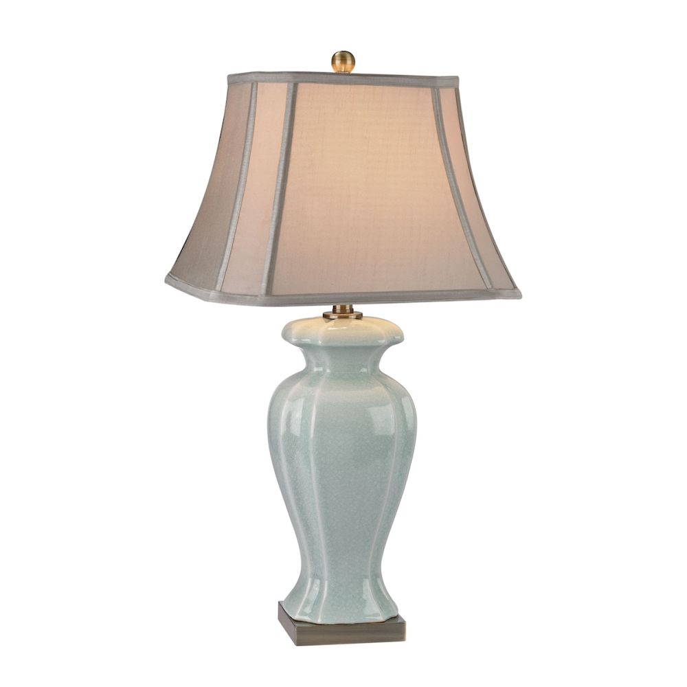 Celadon Table Lamp in Glazed Green Ceramic by ELK Home Seven Colonial