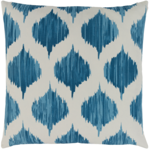 Bright Blue and Cream Ogee Pillow by Livabliss