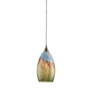 Geologic 1-Light Pendant in Satin Nickel by ELK