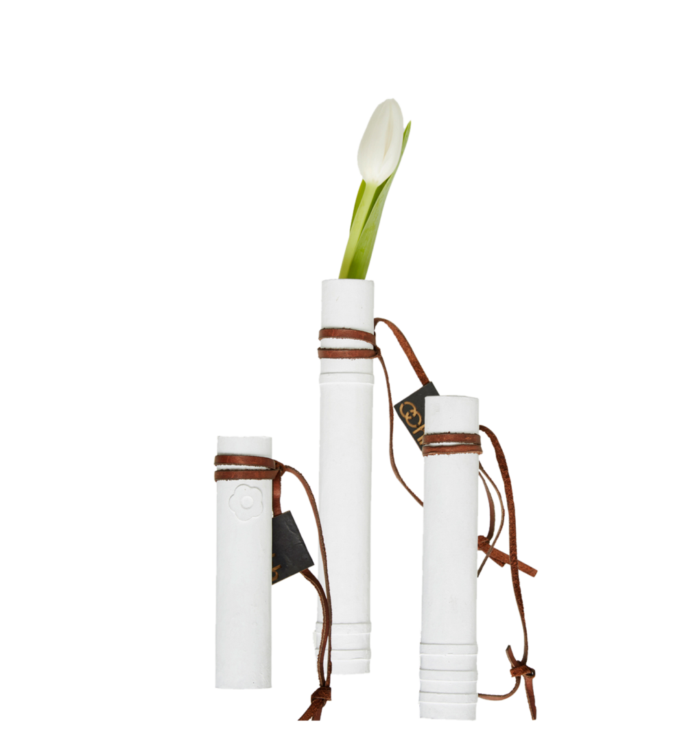 White Paper Hanging Flower Tubes Set of 3 by BIDKhome