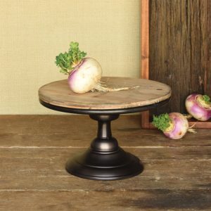 Glenn Wood and Metal Pedestal by HomArt