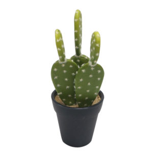 Faux Prickly Pear Cactus with Plastic Pot Set of 2 by BIDKhome