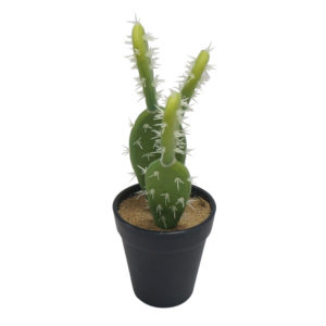 Faux Prickly Pear Cactus with Plastic Pot Set of 2 by BIDKhome