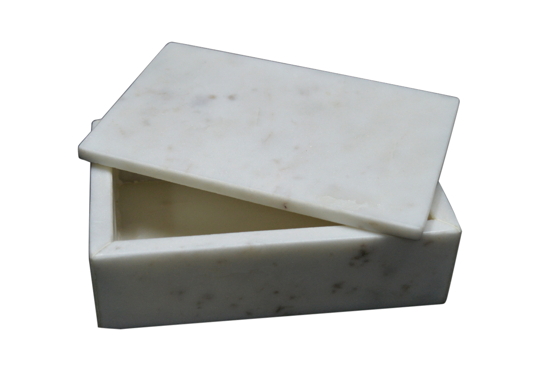 White Marble Box with Lid (2 Sizes)