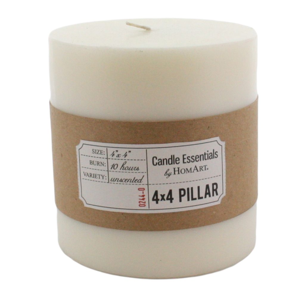 Ivory 4" x 4" Candle by HomArt