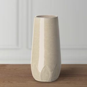 Tall Calyx Vase with Cream Glaze