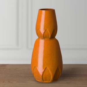 Bright Orange Calyx Gourd Vase