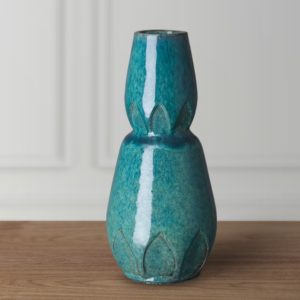 Teal Calyx Gourd Vase