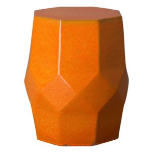 Bright Orange Octagon Matrix Garden Stool
