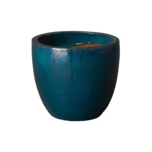 Small Teal Round Planter