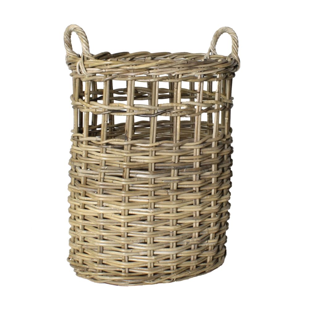 Rustique Grey Newhaven Rattan Umbrella Baskets Set of 2 by HomArt - Image 6