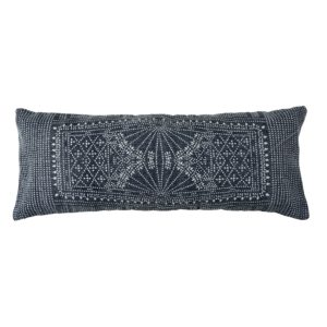 Indigo Batik Lumbar Pillow 14 x 36 by HomArt