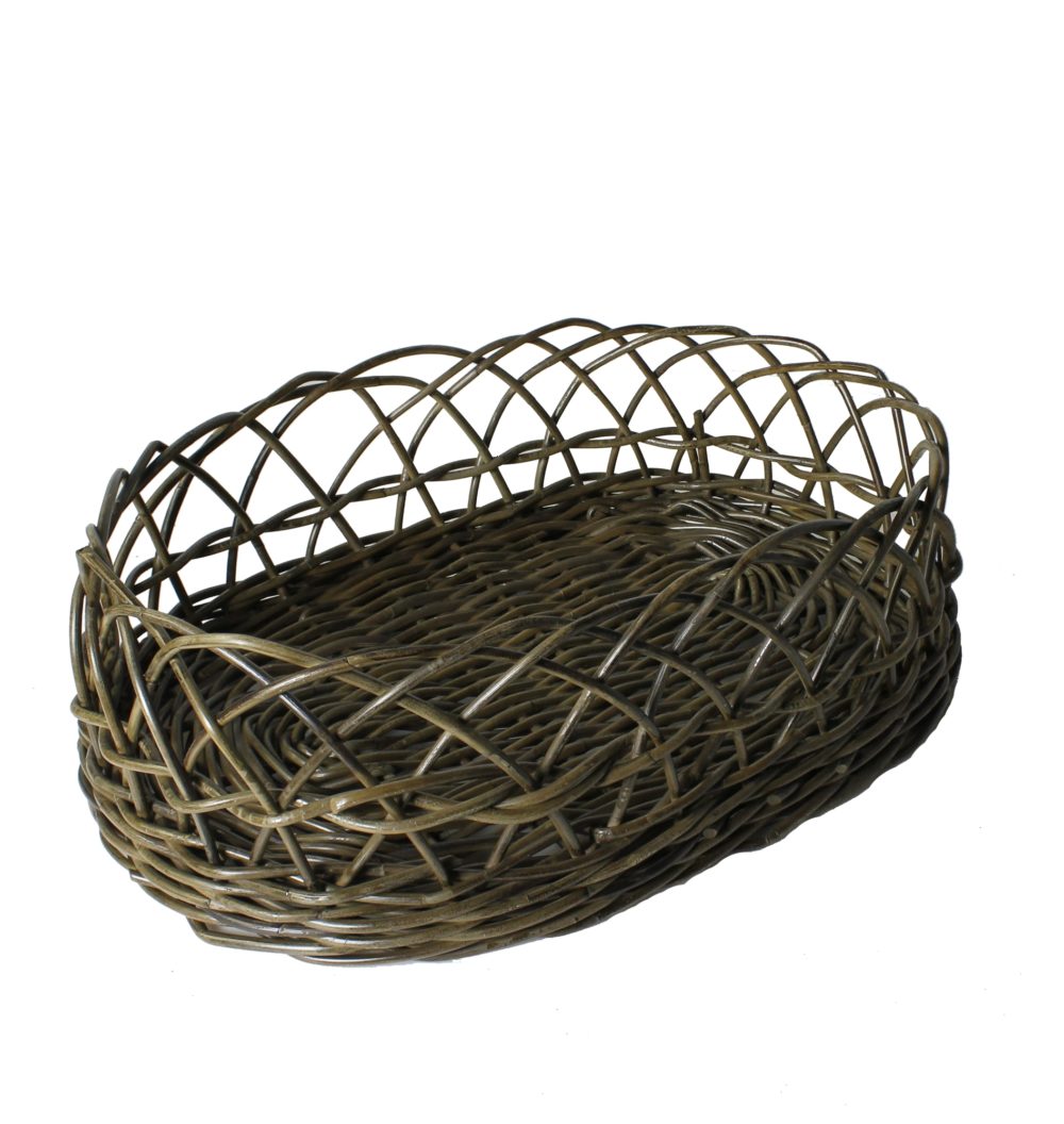 Rustique Dark Grey Stamford Rattan Baskets Set of 2 by HomArt - Image 5
