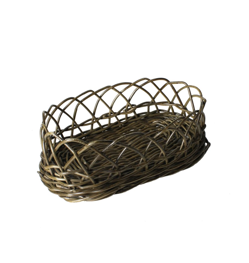 Rustique Dark Grey Stamford Rattan Baskets Set of 2 by HomArt - Image 4