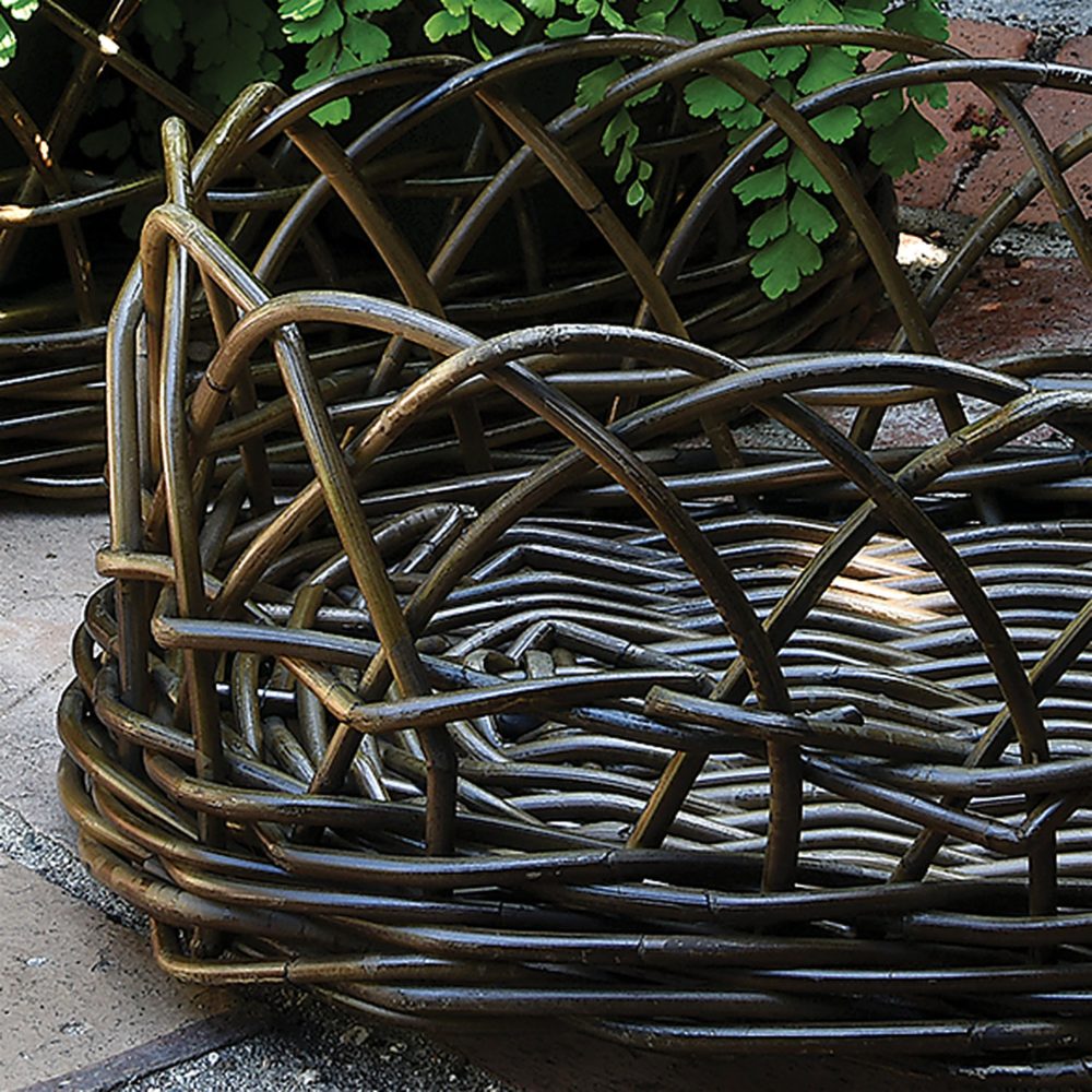 Rustique Dark Grey Stamford Rattan Baskets Set of 2 by HomArt - Image 2