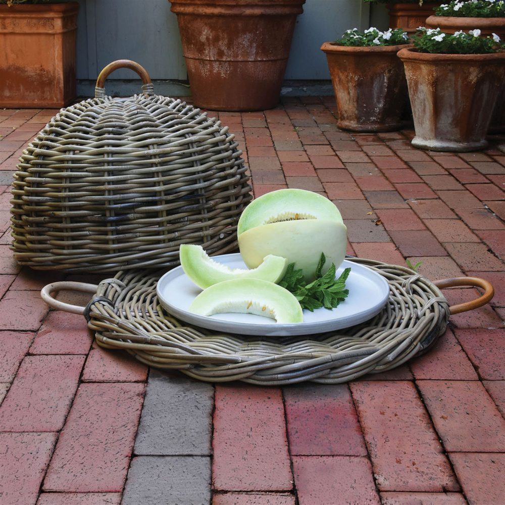 Rustique Dark Grey Hampton Rattan Food Cover by HomArt