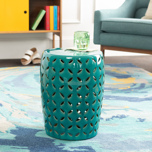 Teal Chantilly Garden Stool By Surya Seven Colonial