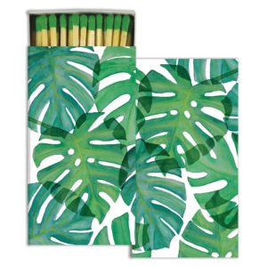 Green Monstera Leaf Matches Set of 6 Boxes by HomArt