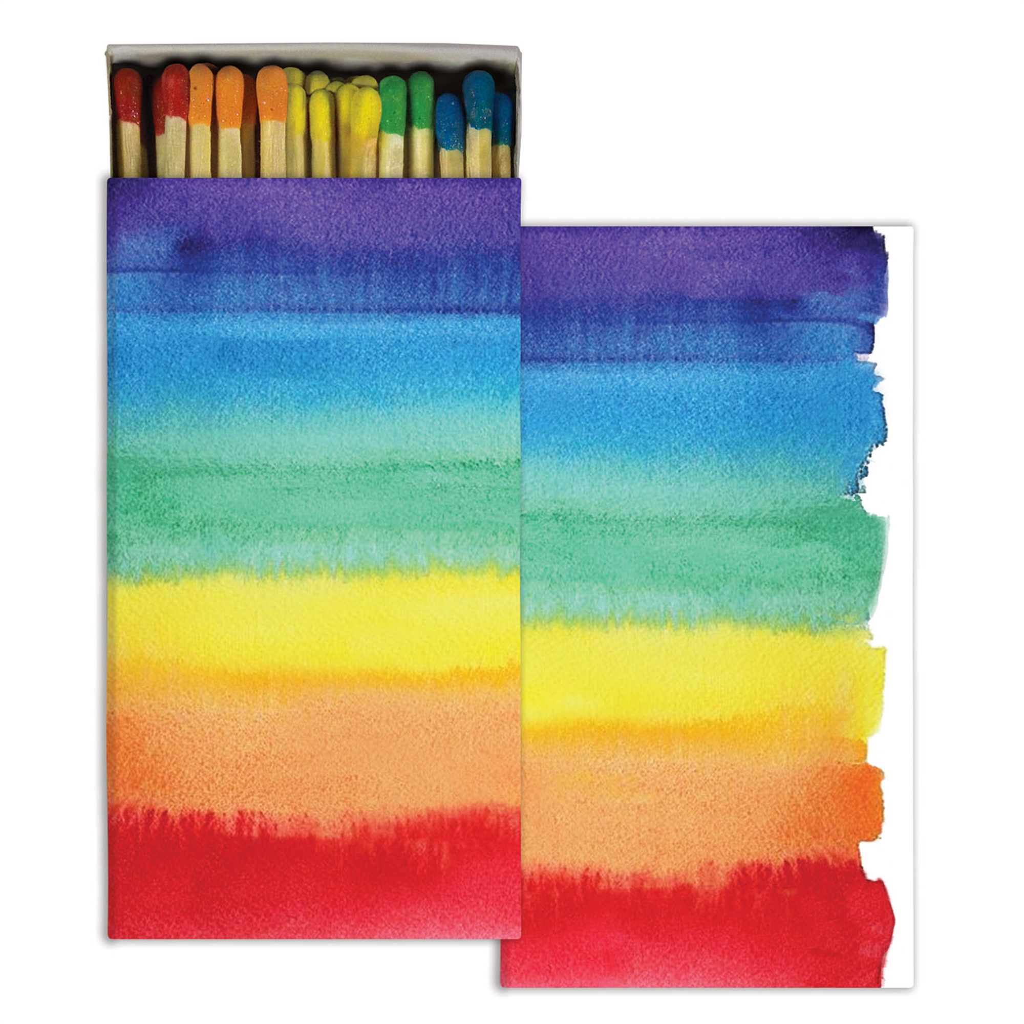 Watercolor Rainbow Matches Set of 6 Boxes by HomArt