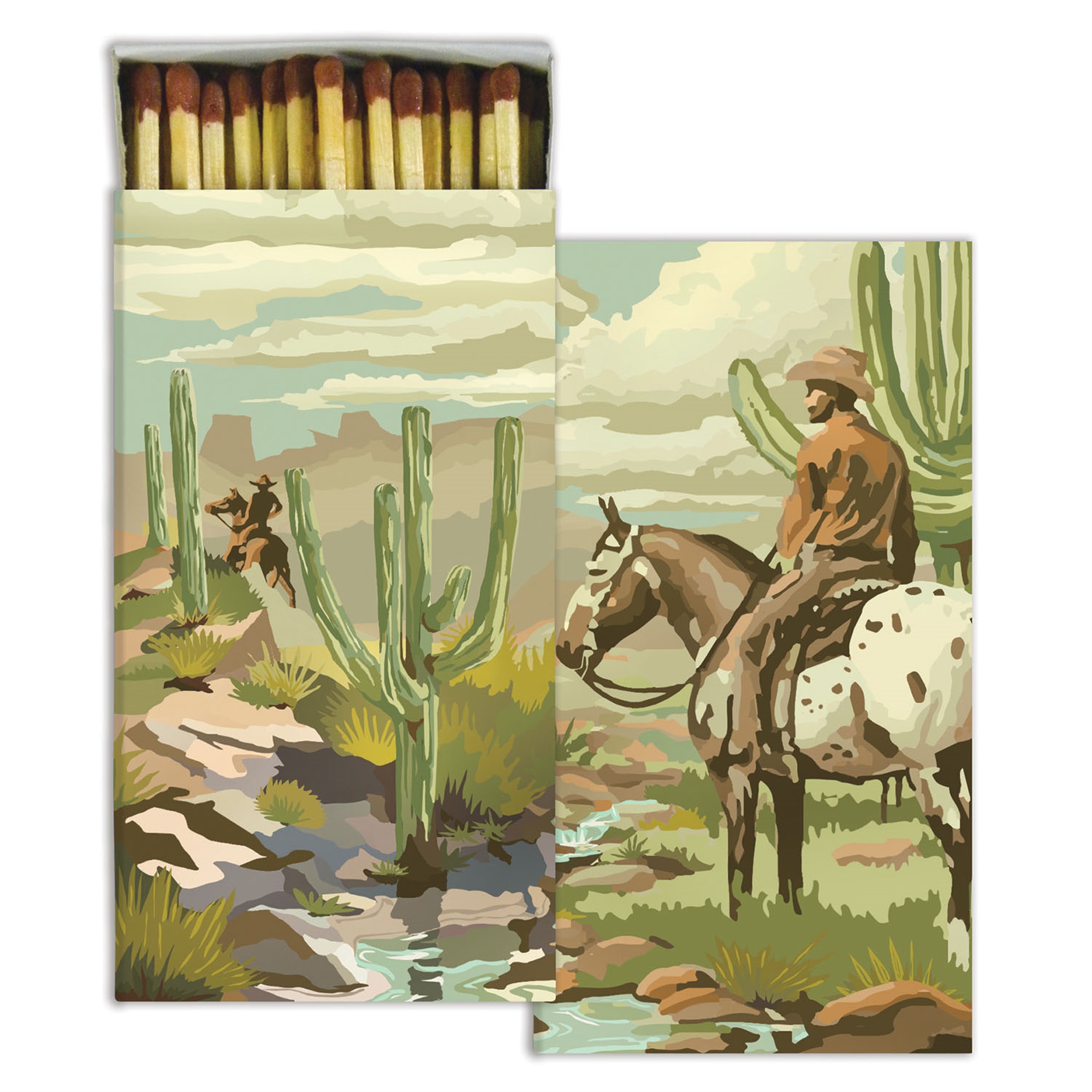 Cowboy Matches Set of 6 Boxes by HomArt