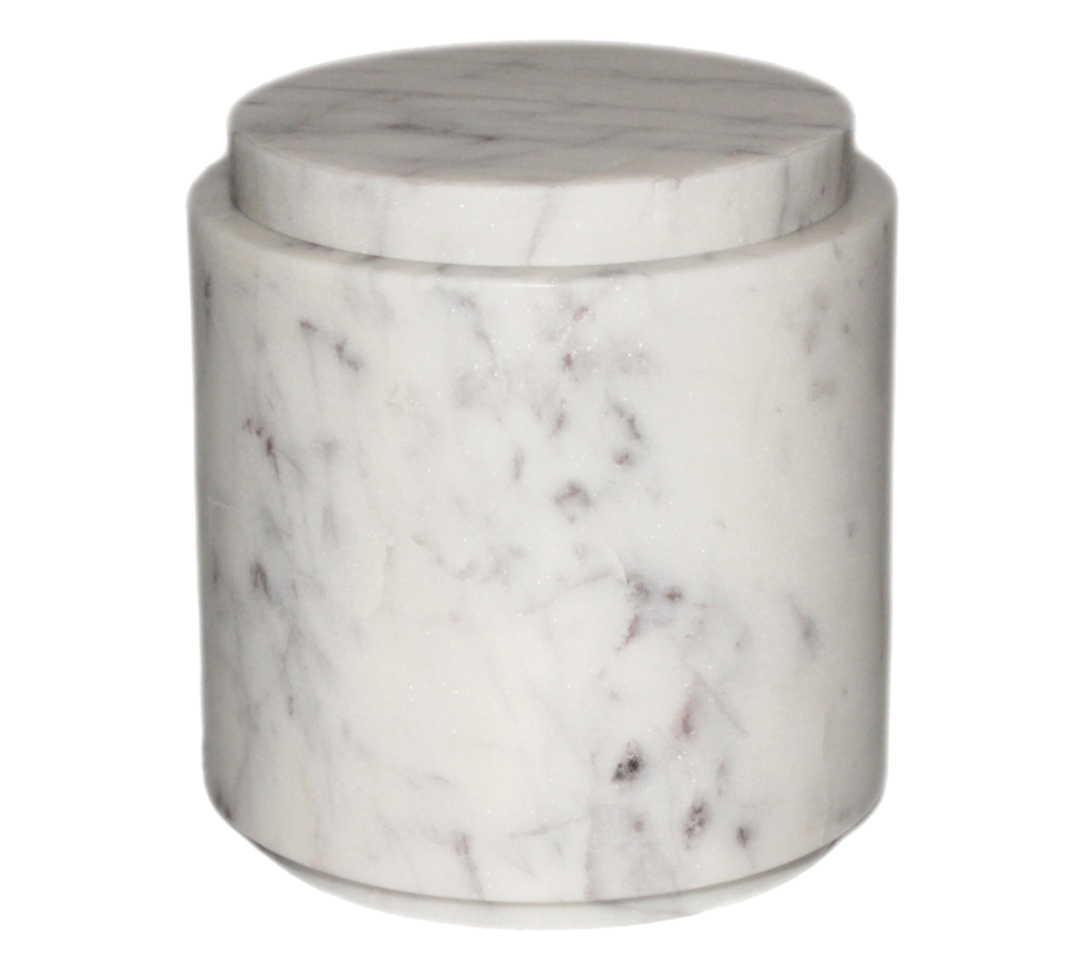 Large Lady Purple White Marble Round Canister with Lid Lady Purple by BIDKhome