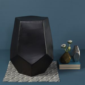 Rex Faceted Metal Side Table by HomArt