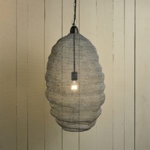 Large Bristol Distressed Gray Looped Wire Pendant by HomArt
