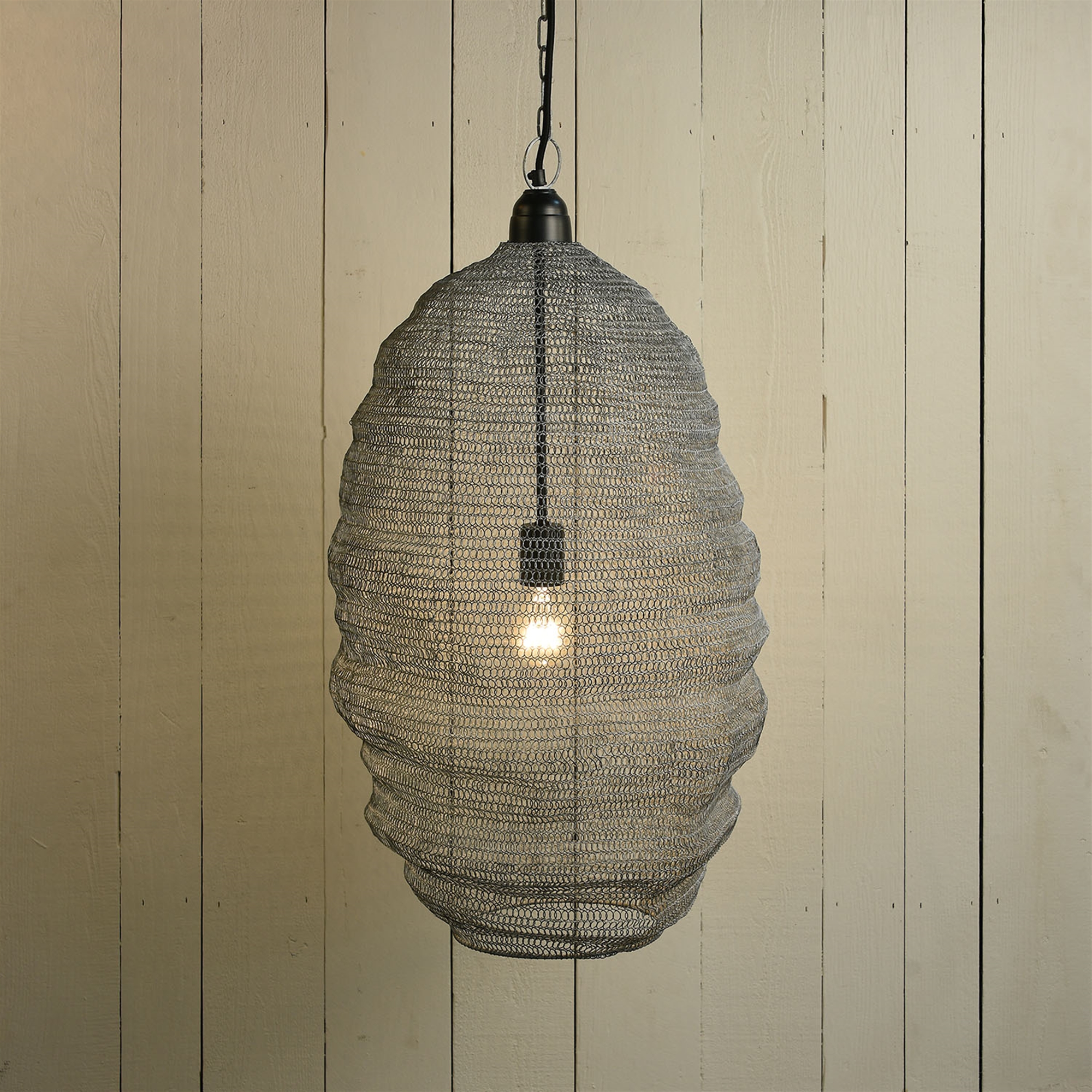 Large Bristol Distressed Gray Looped Wire Pendant by HomArt - Seven ...