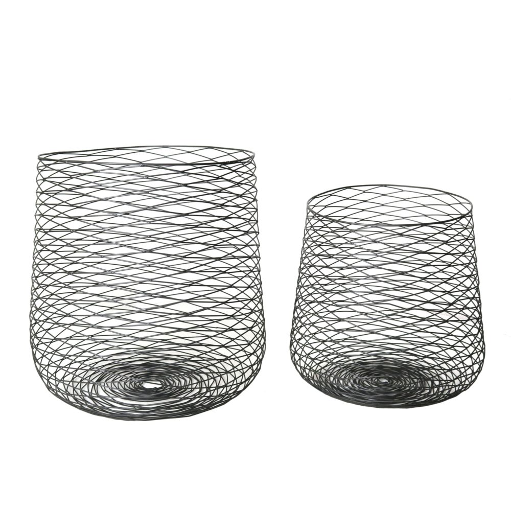 Claus Black Wire Baskets Set of 2 by HomArt - Image 2