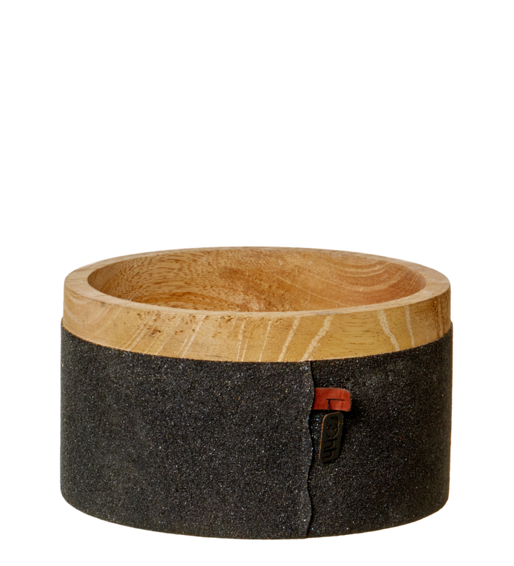 Large Mango Wood and Black Paper Bowl by BIDKhome