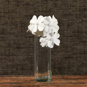 Glass Vase with Bone China Flower Crown by HomArt
