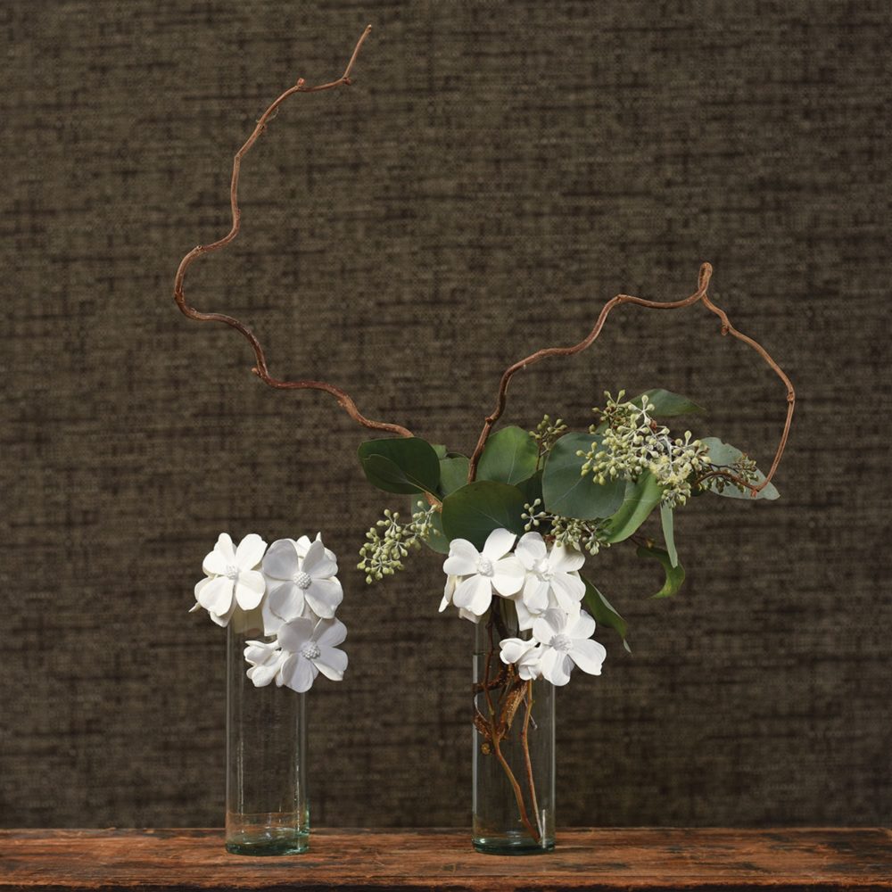 Glass Vase with Bone China Flower Crown by HomArt - Image 3