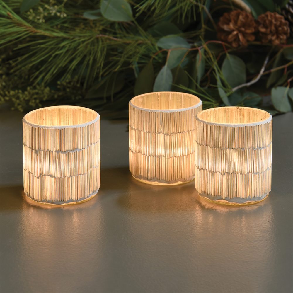 Mosaic Glass Votive Candle Holders Set of 2 by HomArt - Image 2
