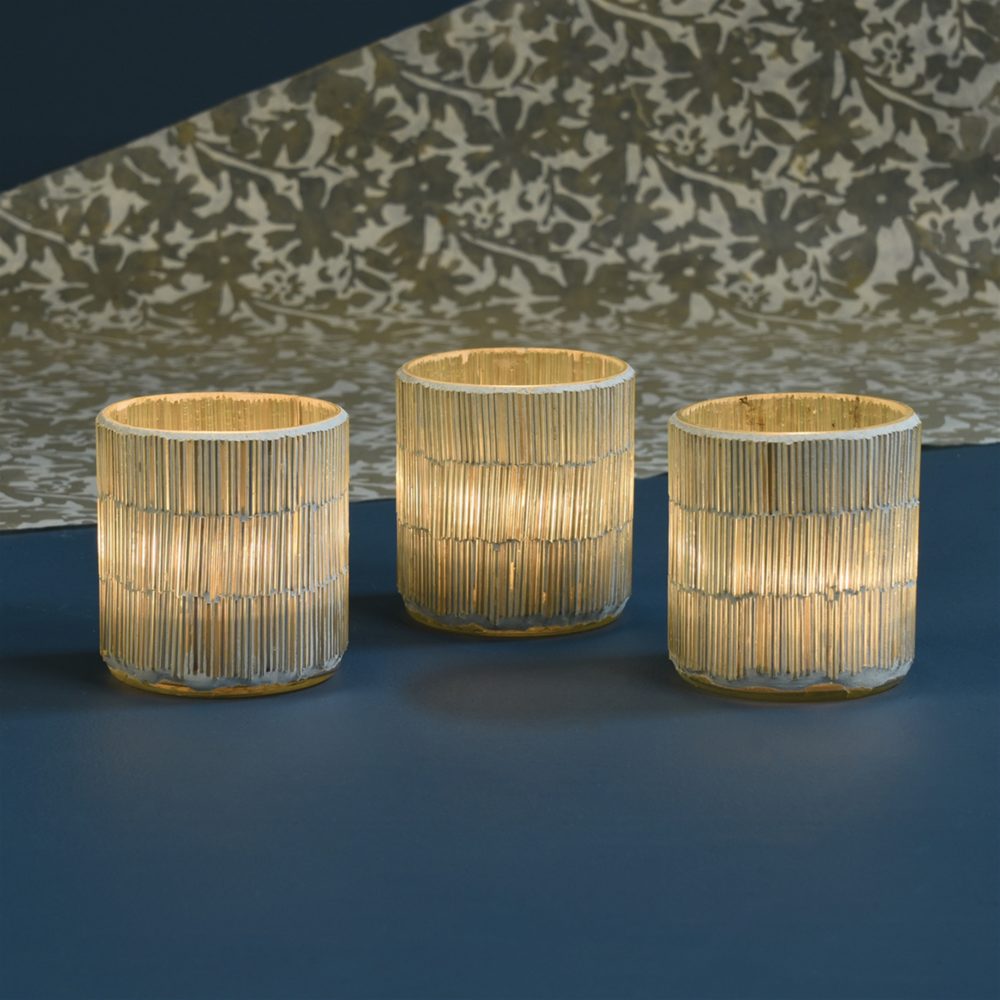 Mosaic Glass Votive Candle Holders Set of 2 by HomArt - Image 3