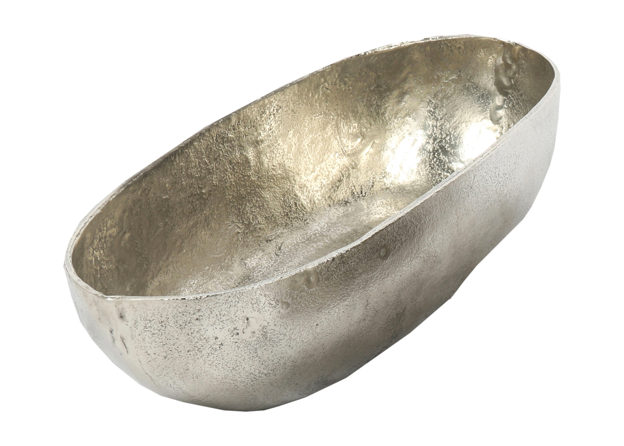 Large Raw Nickel Oval Bowl by BIDKhome Seven Colonial