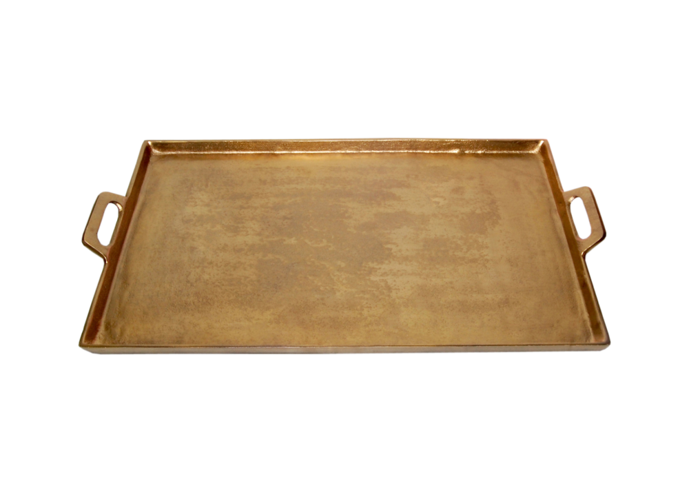 Aluminum Tray with Handles by BIDKhome