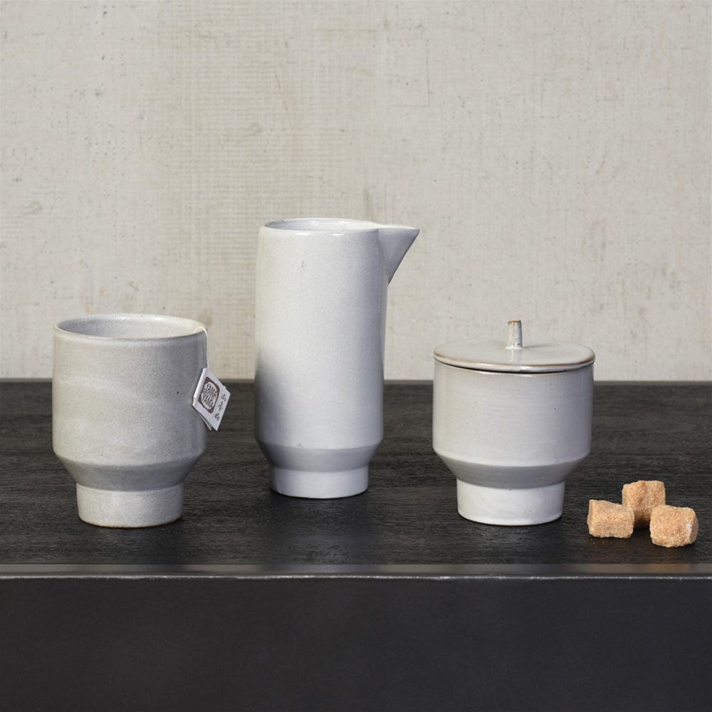 White Metta Ceramic Pitcher by HomArt - Image 2