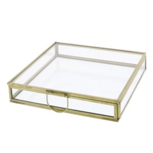 Small Monroe Flat Square Brass Box by HomArt